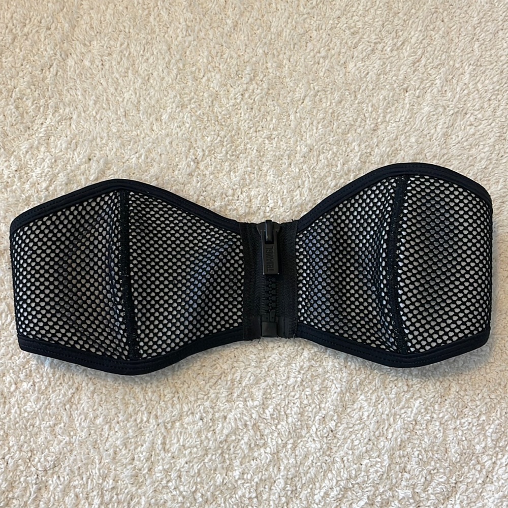 Triangl Swim Zip Front Bandeau Top - XS